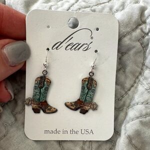 NWT Cowboy Boot Earrings